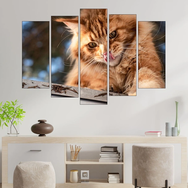 Коте и джинджифил - картина пано за стена - Image 3