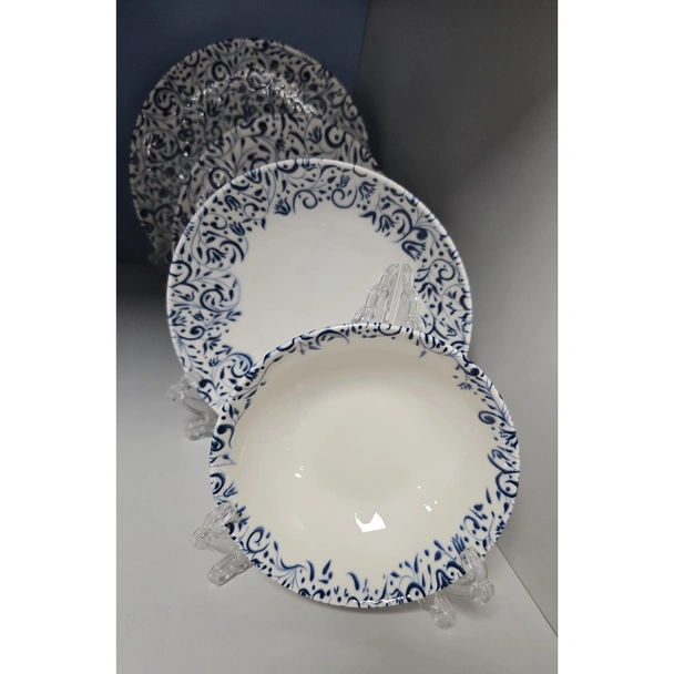 Порцеланов сервиз за хранене 24 части Сини шарки FARIKA - Image 6