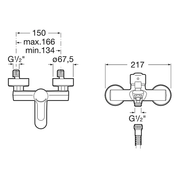 Смесител за вана/душ с акс  l20 - ROCA - Image 2