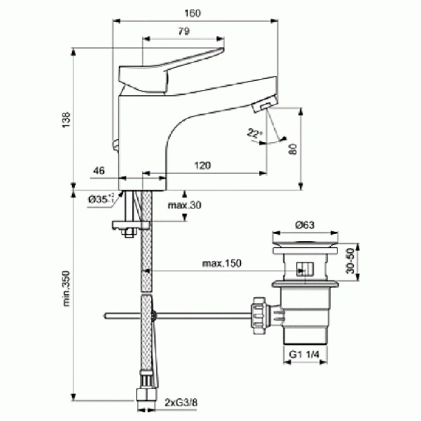 Стоящ смесител за умивалник Scorpio Grande VIDIMA - Image 2