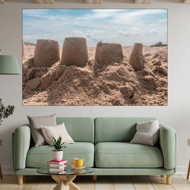 Детски пясъчен замък - картина пано за стена