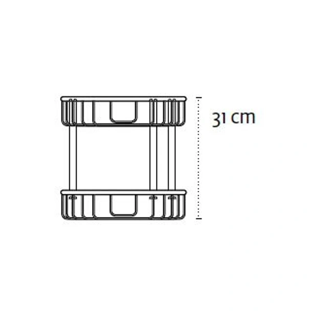 Двойна етажерка за баня с дълбоки кошнички черен мат KAPITAN - Image 2