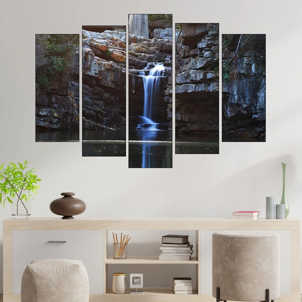 Малък водопад и езеро - картина пано за стена - Image 3