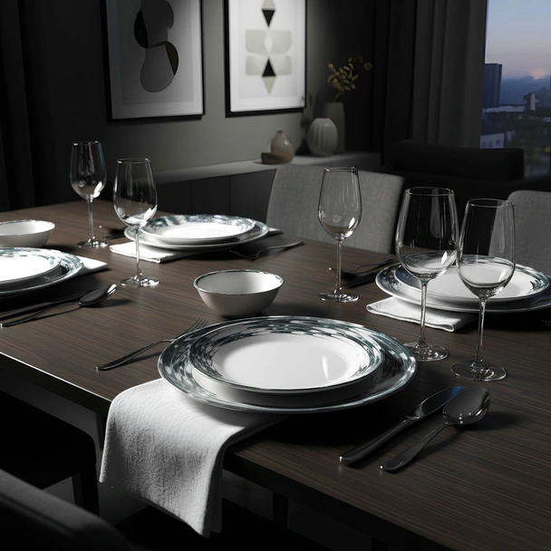 Порцеланов сервиз за хранене 24 части Водовъртеж TOPRAKSAN - Image 8