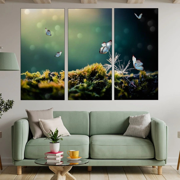 Летящи сини пеперуди - картина пано за стена - Image 2