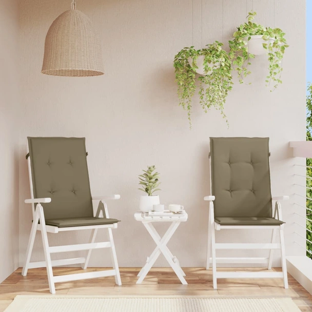 Възглавници за стол 2 бр меланж таупе 120x50x4 см плат - VL4002436 - Image 4