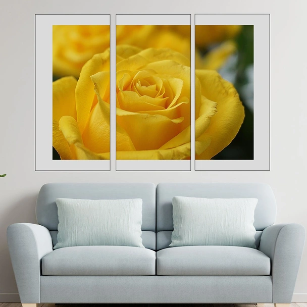 Жълта роза в близък план - картина пано за стена - Image 2