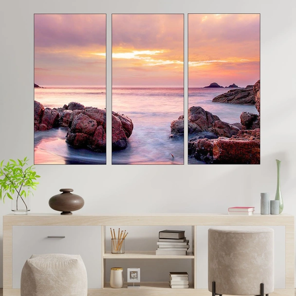 Каменист морски бряг в Исландия - картина пано за стена - Image 2