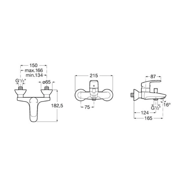 Стенен смесител за вана/душ Monodin New ROCA - Image 2