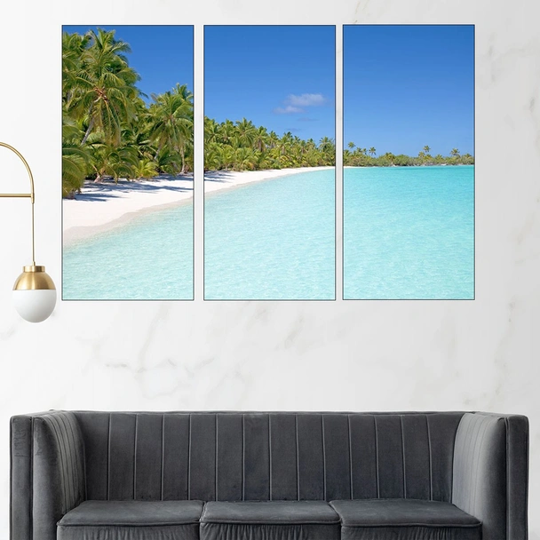 Плаж на тропически остров - картина пано за стена - Image 2