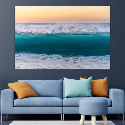 Синя океанска вълна - картина пано за стена