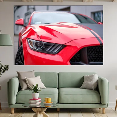 Червенa кола - MUSTANG GT - картина пано за стена