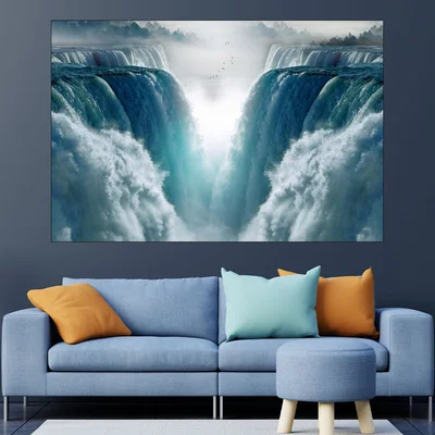 Пейзаж водопади  - картина пано за стена
