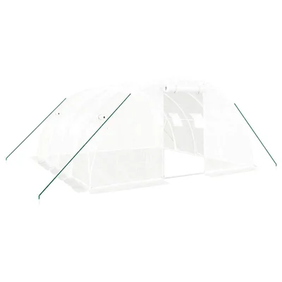 Оранжерия със стоманена рамка бяла 16 м² 4x4x2 м