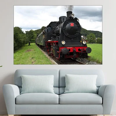 Пътнически влак музей - картина пано за стена