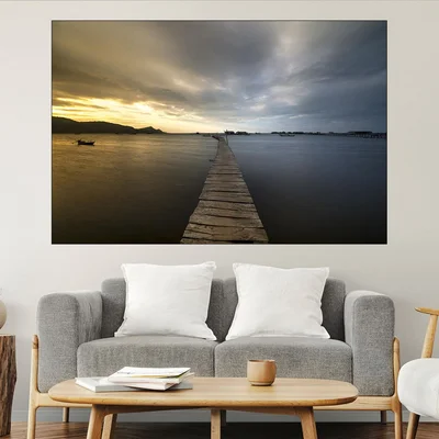 Дървен мост на остров Фукок - картина пано за стена