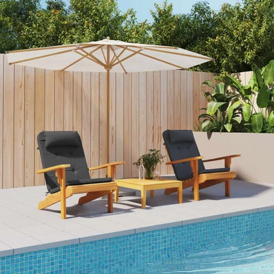 Възглавници за столове Адирондак, 2 бр, черни, Оксфорд плат - VL361837