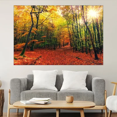 Есенна горска пътека - картина пано за стена
