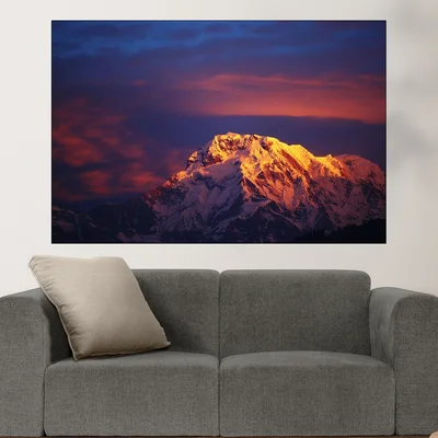 Залез над връх Анапурна - картина пано за стена