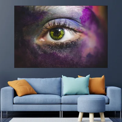 Човешко око от близо - картина пано за стена