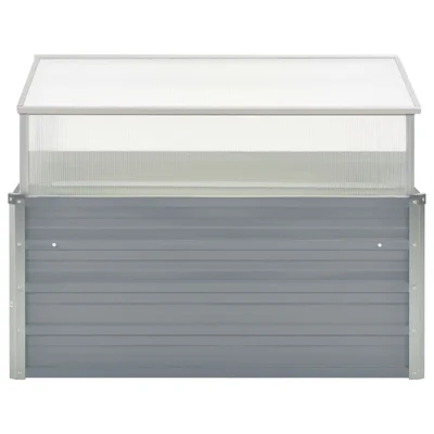 Мини парник с повдигащ покрив, 100x100x85 см, сив