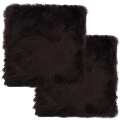 Подложки за столове 2 бр кафяви 40x40 см естествена овча кожа - VL283886