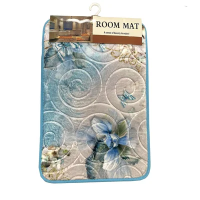 Плюшена постелка за баня Цветя 40x60 см