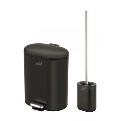 Кошче за баня и четка за тоалетна черни ICA 8355B INTER CERAMIC