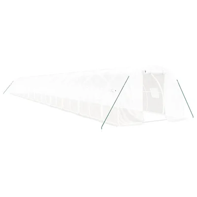 Оранжерия със стоманена рамка бяла 72 м² 24x3x2 м