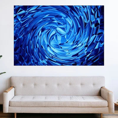 Фон синя спирала - картина пано за стена