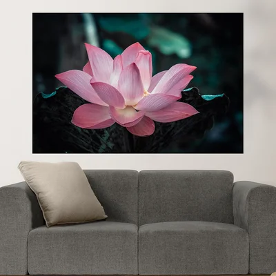 Розов лотус в езеро - картина пано за стена
