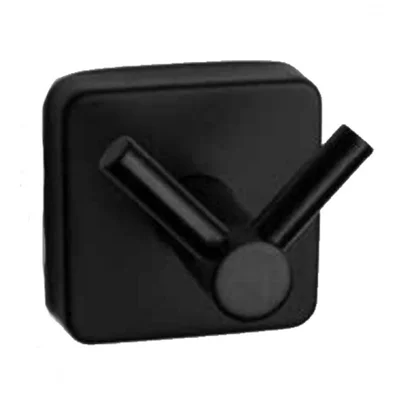 Двойна закачалка за баня Черен мат Quattro KAPITAN