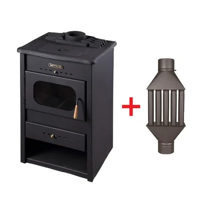 Камина с масивен чугунен плот 18 kW + подарък топлообменник МЕТАЛИК