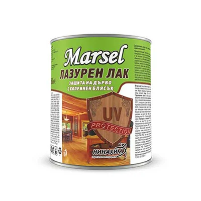 Лазурен лак за дърво червен махагон 2.5 л MARSEL