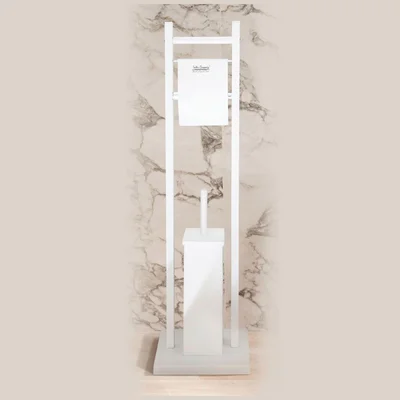 Комплект четка и поставка за тоалетна хартия бял ICA 3811MW INTER CERAMIC