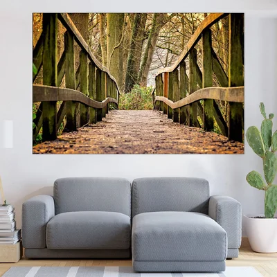 Малък дървен мост - картина пано за стена