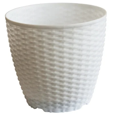 Саксия Ø23.5х21 см бяла Kamelya Ratan HOME DECOR