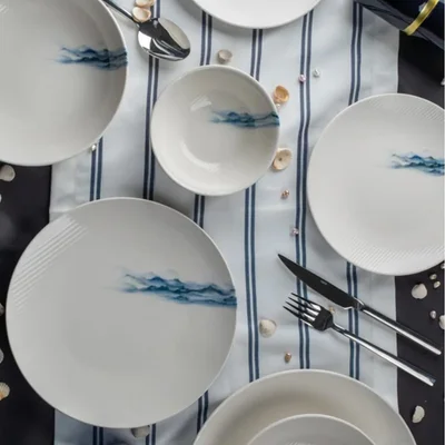 Порцеланов сервиз за хранене 24 части Морски вълни FARIKA
