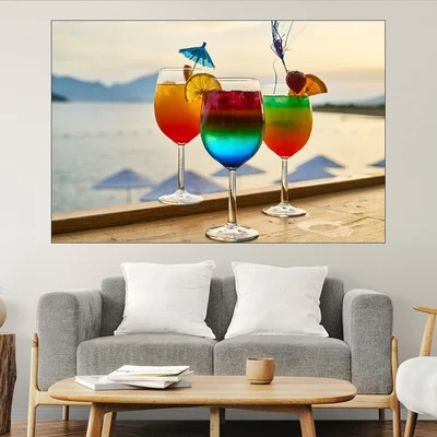Студени коктейли на плажа - картина пано за стена