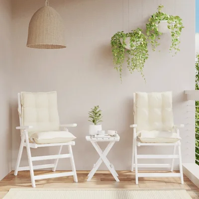 Възглавници за стол ниска облегалка 2 бр кремави Оксфорд плат - VL377677