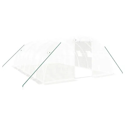 Оранжерия със стоманена рамка бяла 24 м² 6x4x2 м