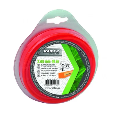 Квадратна корда за косачка тример 2.40 мм х 15 м - Raider
