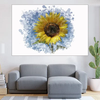 Рисунка на слънчоглед - картина пано за стена