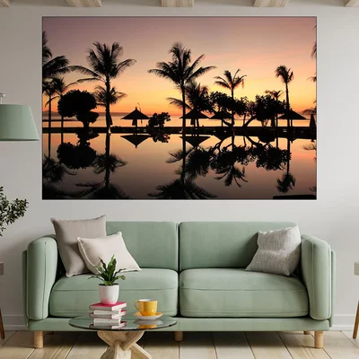 Залез над Бали - картина пано за стена