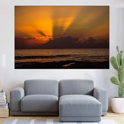 Залез над Кипърско море - картина пано за стена
