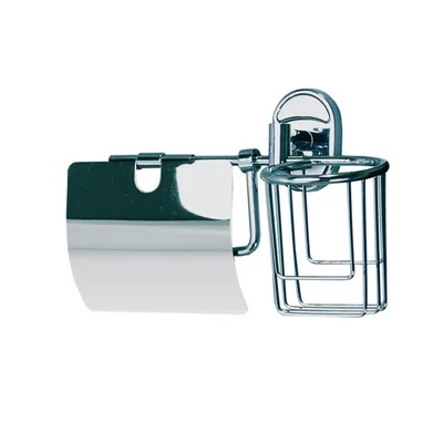 Поставка за тоалетна хартия с капак и допълнителна поставка Ариел INTER CERAMIC