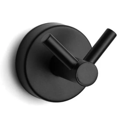 Двойна закачалка за баня черна Uno KAPITAN