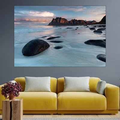 Залез над норвежко море - картина пано за стена