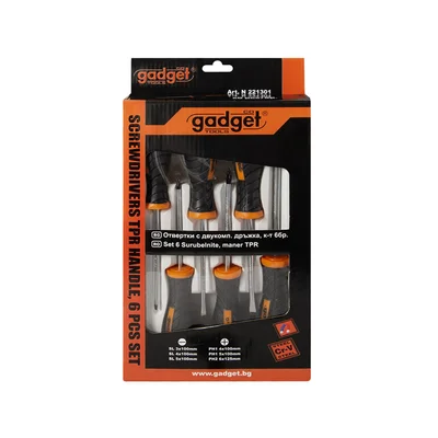 Отвертки с двукомпонентна дръжка, к-кт 6 бр. - Gadget
