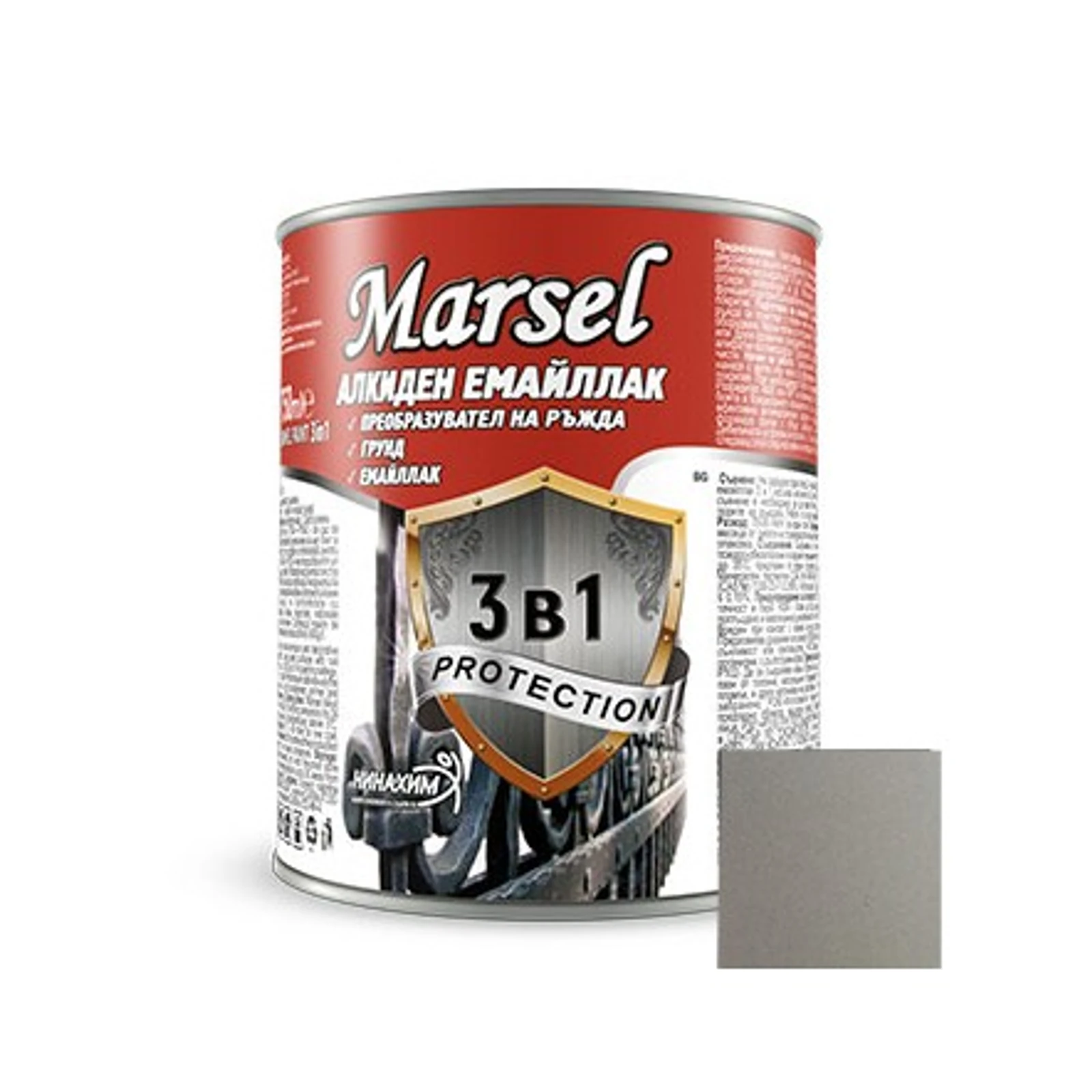 Алкиден емайллак 3в1 2.5 л сребрист MARSEL - Image 1